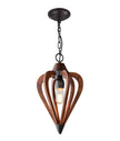 SENORITA: Rustic Small Tuscan Coffee Cherry / Winter Moss Wood Pendant Light