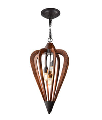 Thumbnail for SENORITA: Rustic Medium Tuscan Coffee Cherry / Winter Moss Wood Pendant Lights