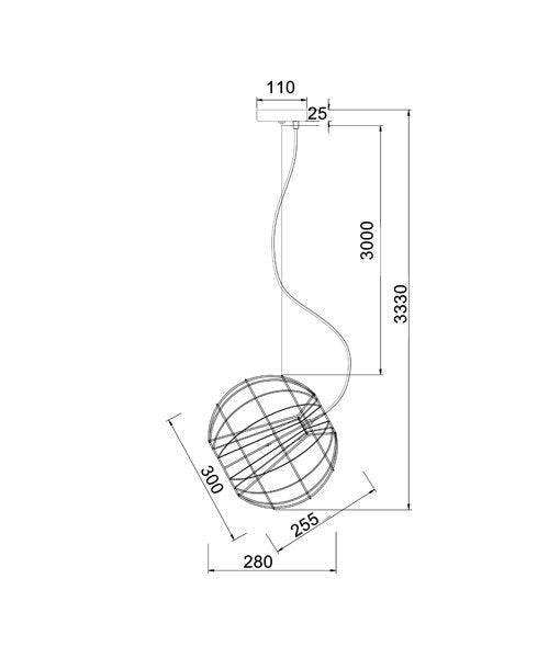 SENTINEL1-2 Pendant Light Dimensions