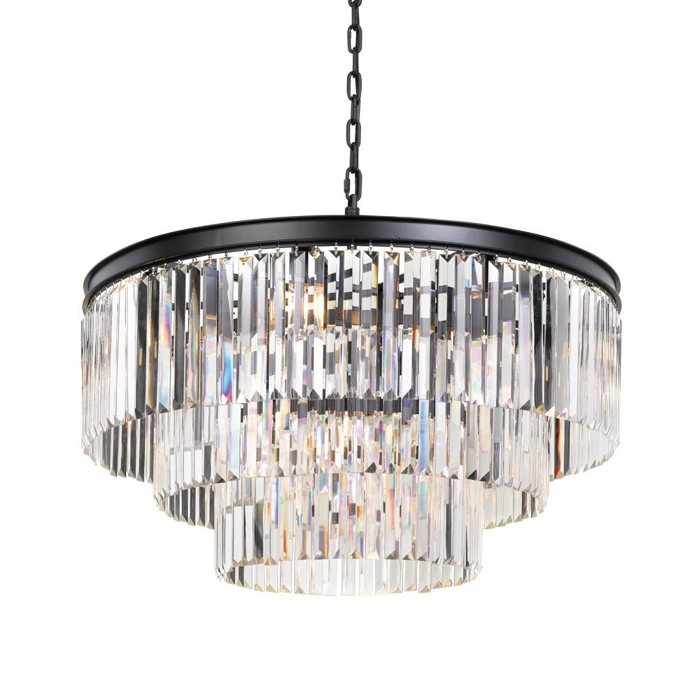 Serene 16 Light Pendant in Antique Black