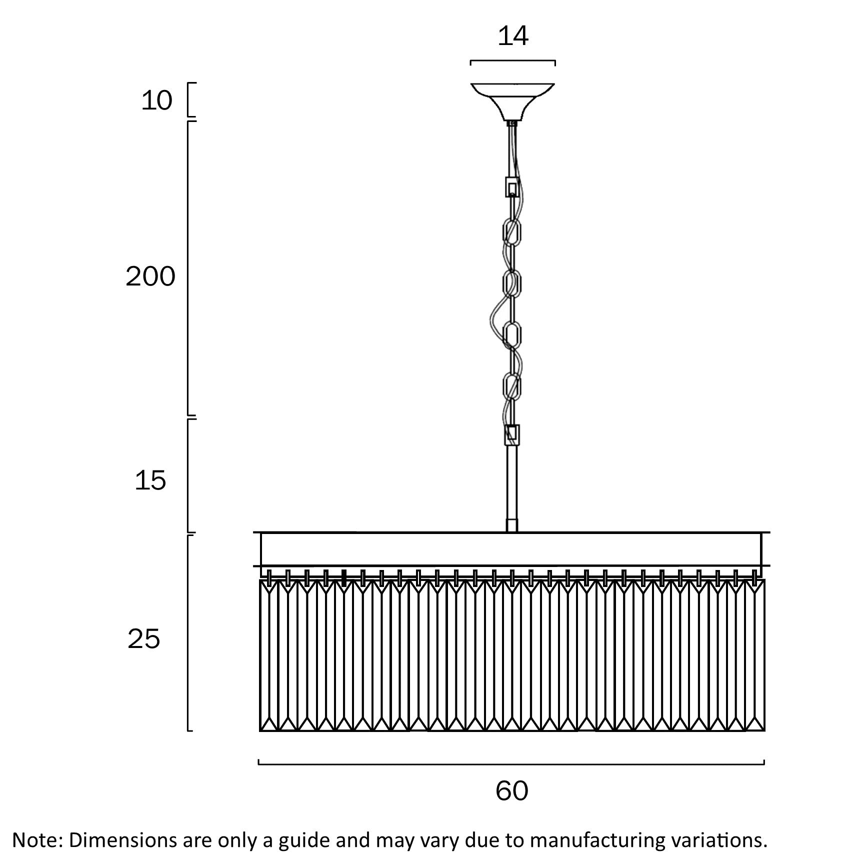 Serene Blackened Bronze & Crystal 6 Light Pendant