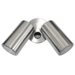Bondi Aluminium Stainless 2 x 4W GU10 3CCT IP65 Adjustable Twin Spot with Sensor