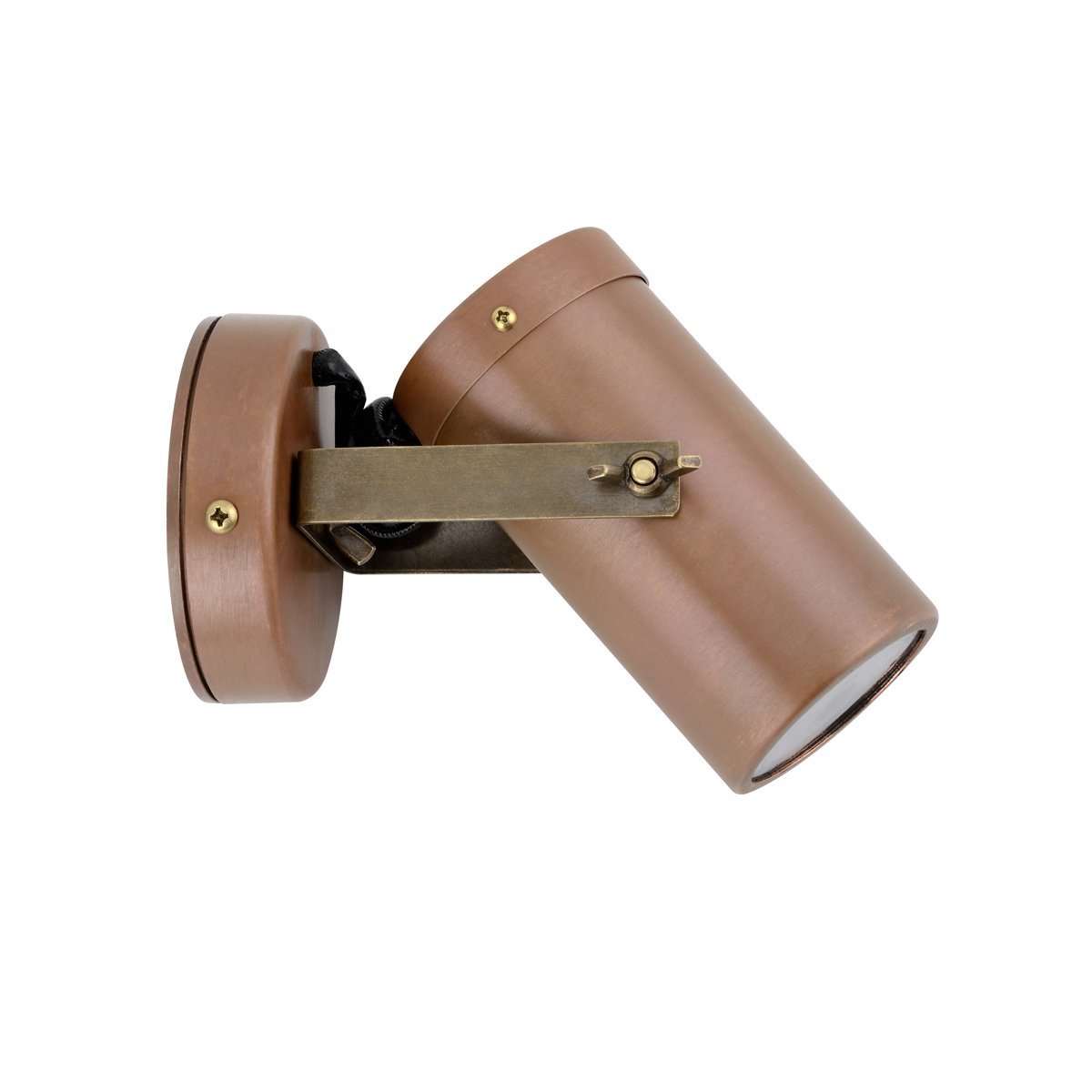 Single Adjustable GU10 Exterior Surface Mounted Spot Light in Aged Copper with Anti Glare Honeycomb Louver