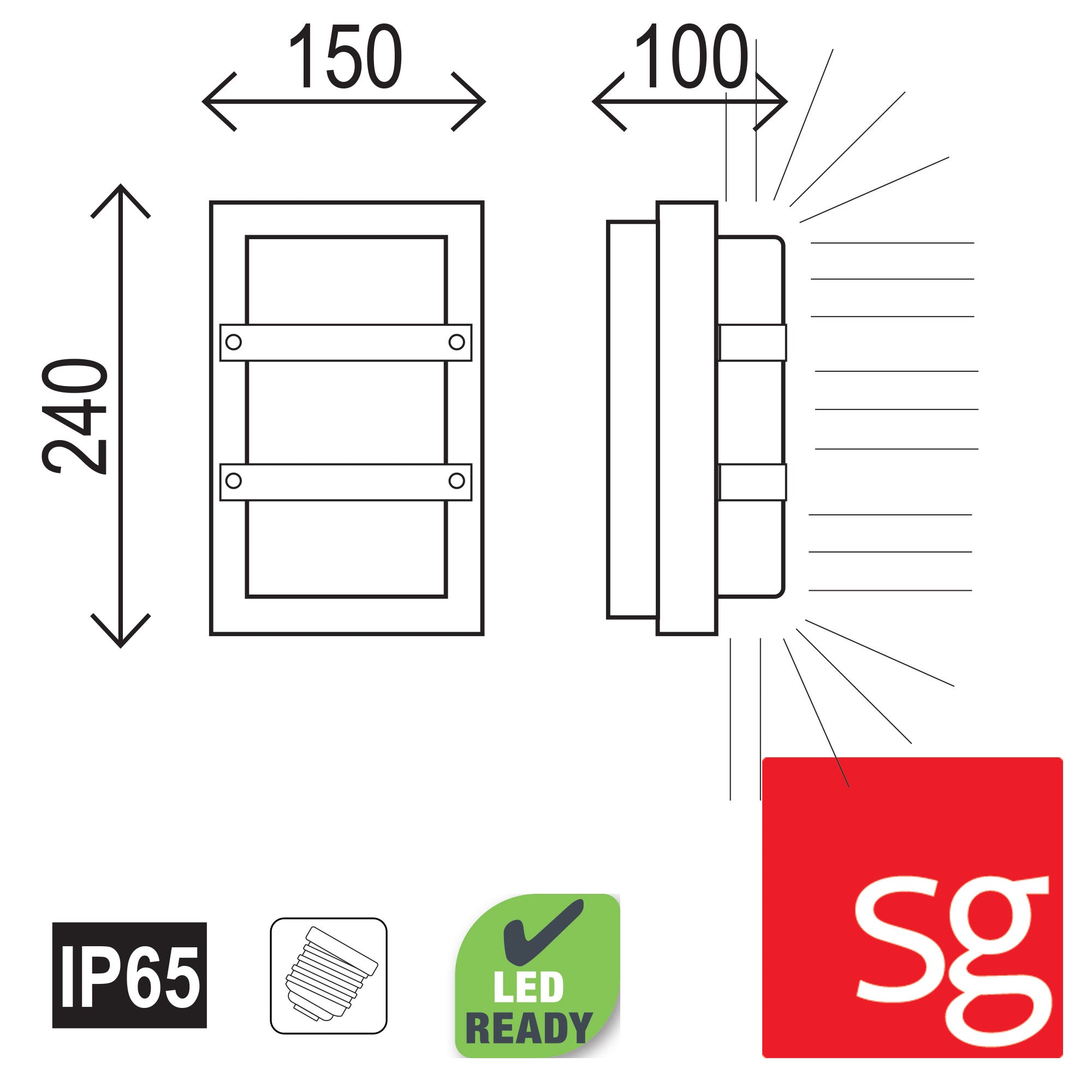 Trio Mini Graphite E27 IP65 Premium Outdoor Wall Light