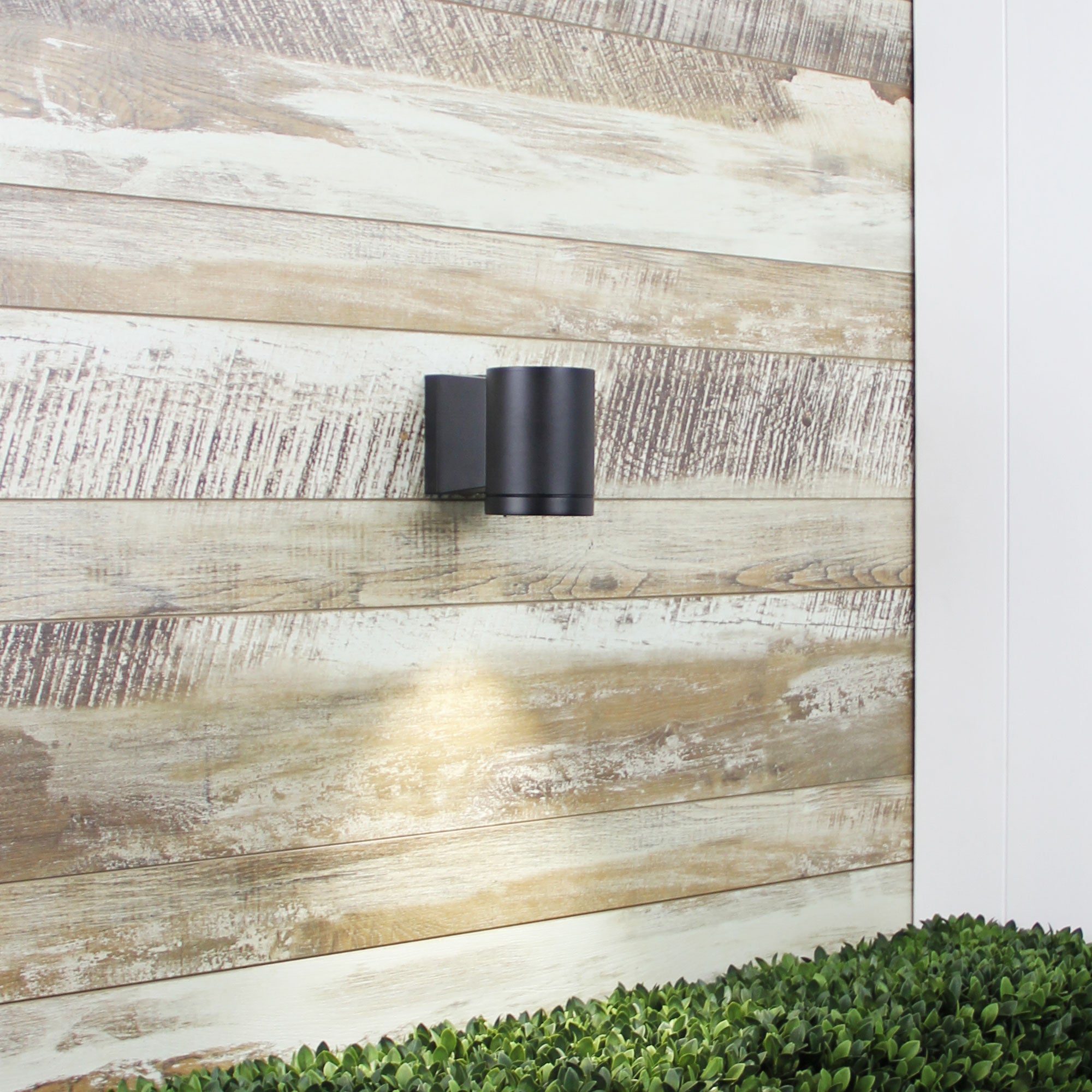 Metro Black GU10 Quality Outdoor Fixed Down Wall Light