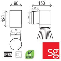 Thumbnail for Metro Black GU10 Quality Outdoor Fixed Down Wall Light