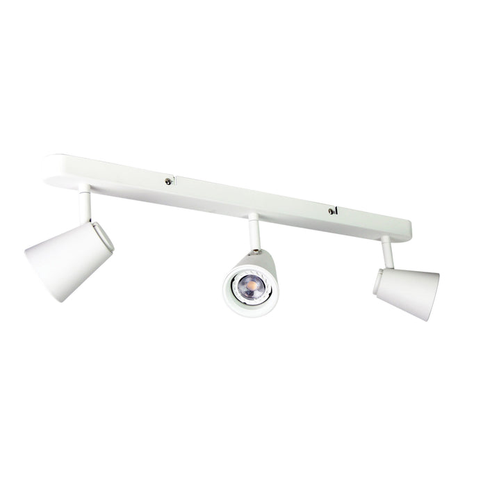 Zoom 3Bar White 3 Light GU10 Adjustable Spotlight