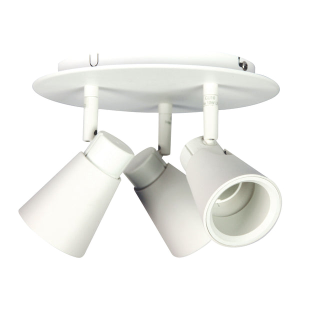 Zoom 3 Light Round LED Ready GU10 Adjustable Spotlight
