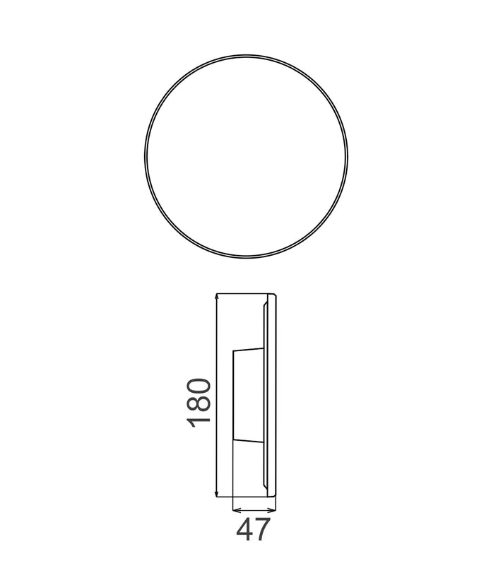 SHADOWTRI: Exterior LED Tri-CCT Round Backlit Wall Lights IP65 & IK08 (Diam: 250mm)