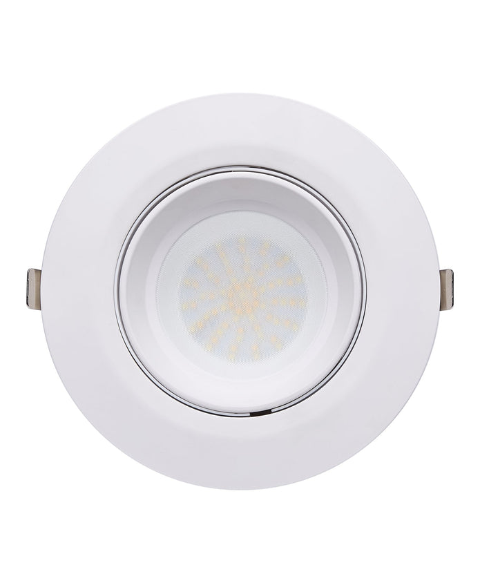 SHOPTRI01: LED Dual Power & Tri-CCT Gimbal White Recessed Shop Lighter