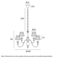 Thumbnail for Siedel Copper 15 Light Pendant with Fabric Shades