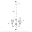 Siedel Copper 3 Light Pendant with Fabric Shades