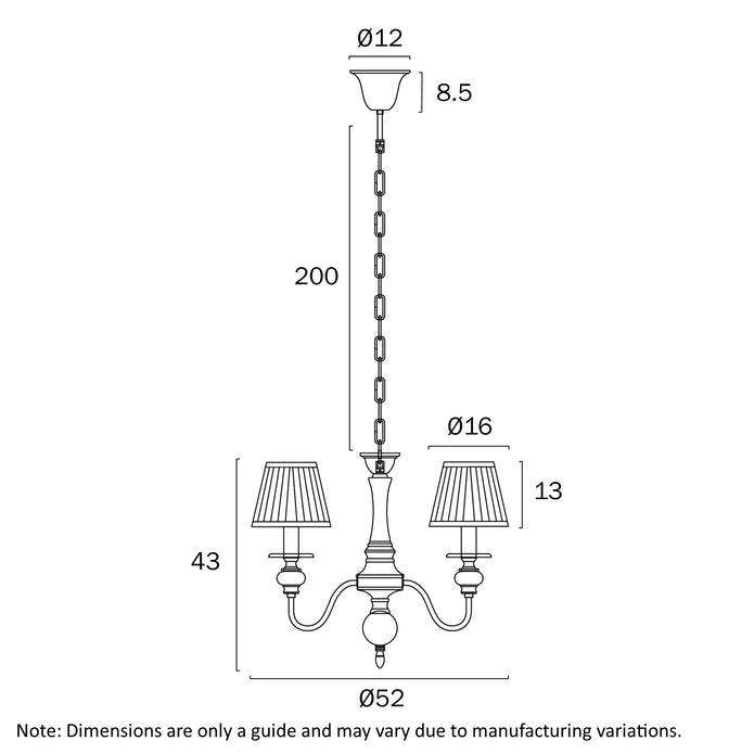Siedel Copper 5 Light Pendant with Fabric Shades