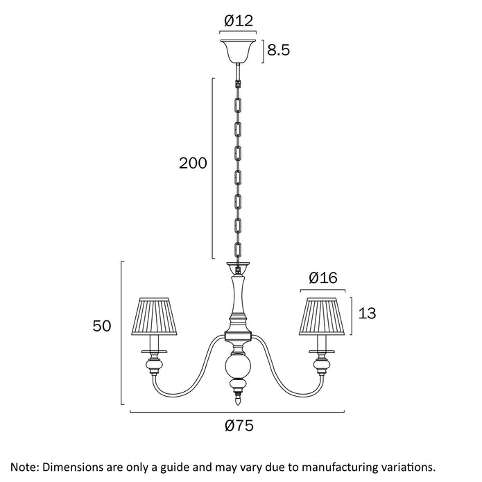 Siedel Copper 6 Light Pendant With Fabric Shades