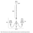 Siedel Copper 6 Light Pendant With Fabric Shades