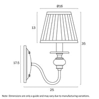 Thumbnail for Siedel Copper 1 Light Wall Bracket with Fabric Shade