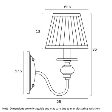 Siedel Copper 1 Light Wall Bracket with Fabric Shade