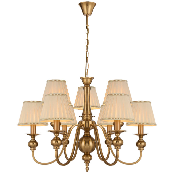 SIEDEL 9 LIGHT PENDANT W/SHADE