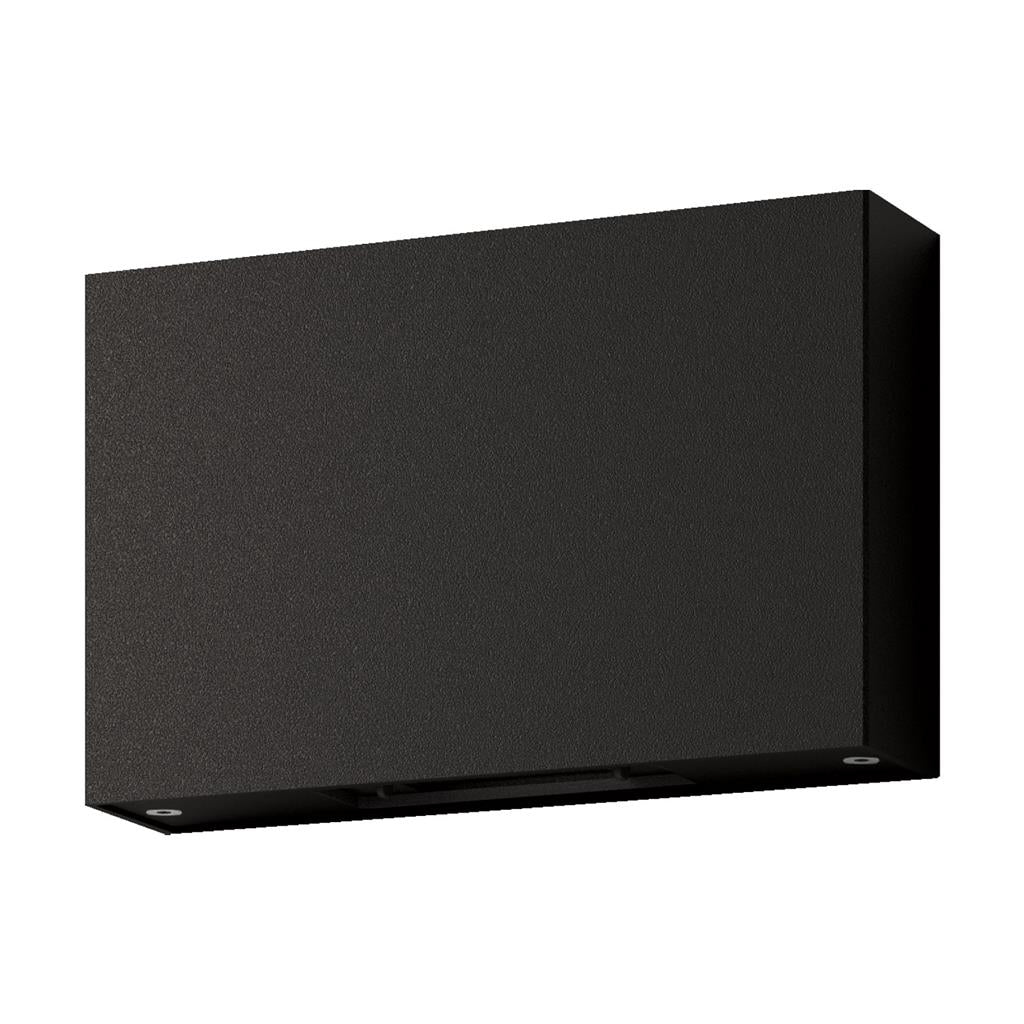 sierra sqr square two way wall light 12w 240v ip65 black