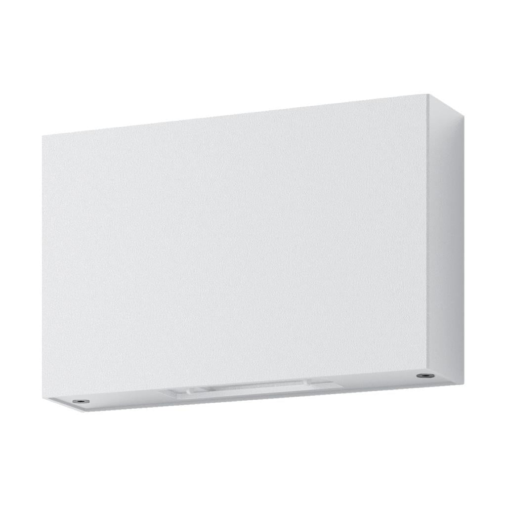 sierra sqr square two way wall light 12w 240v ip65 white