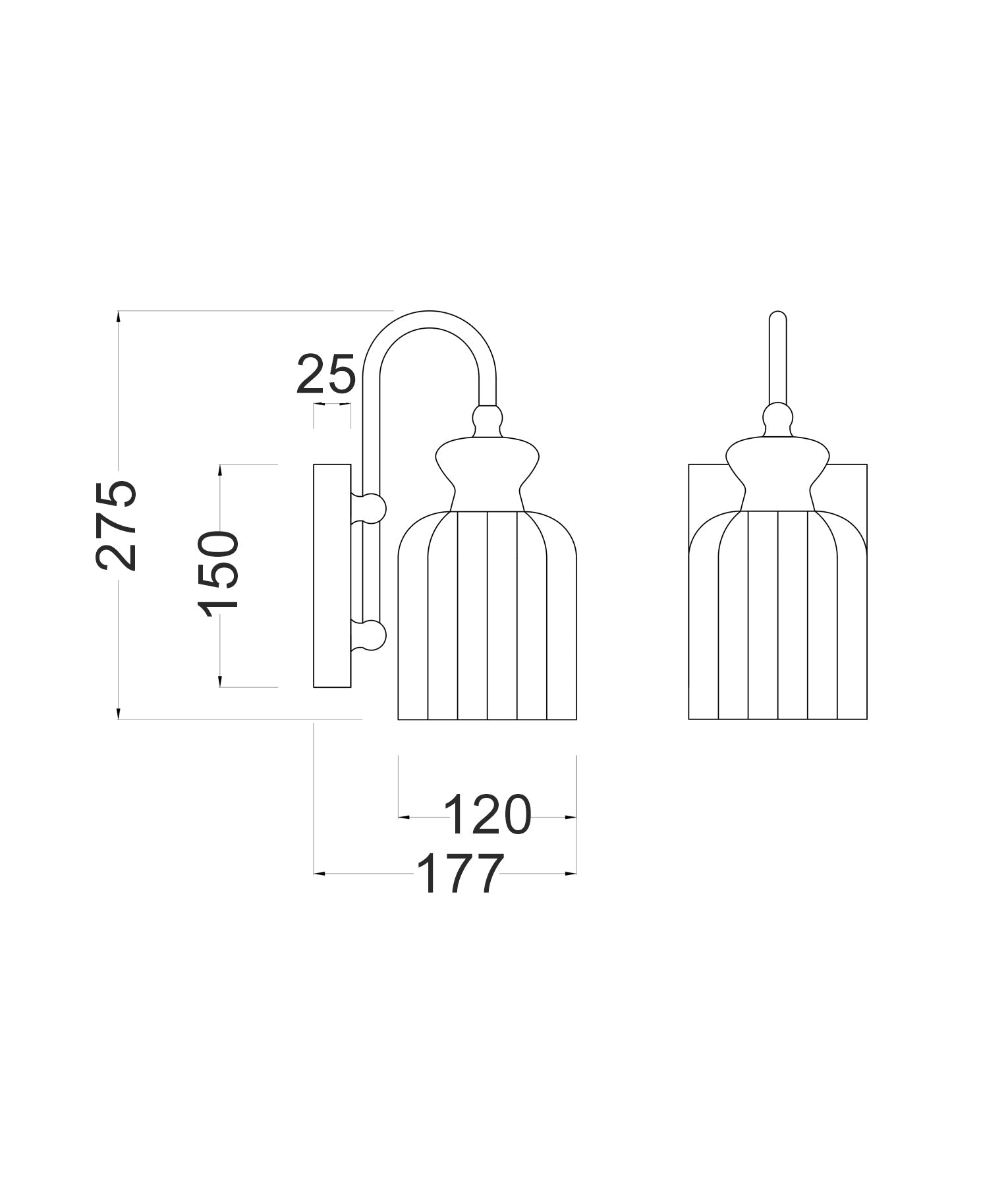 Sino: Interior Ellipse Single Clear Glass Shade Wall Lights