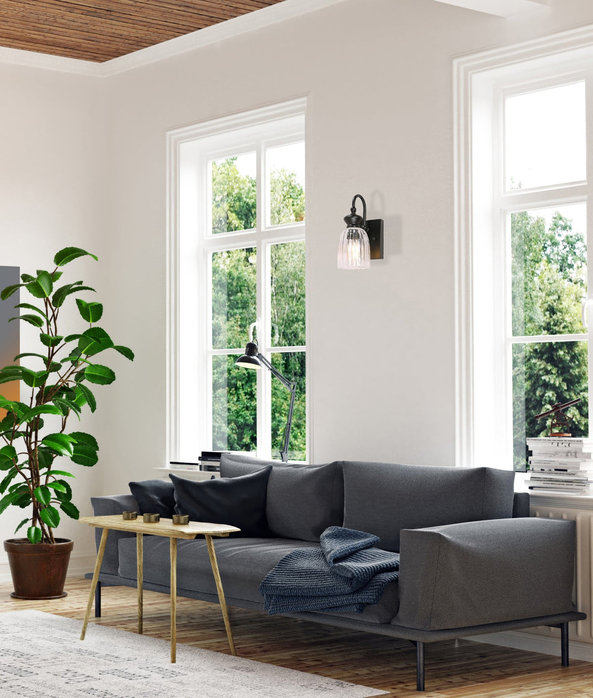 Sino: Interior Ellipse Single Clear Glass Shade Wall Lights