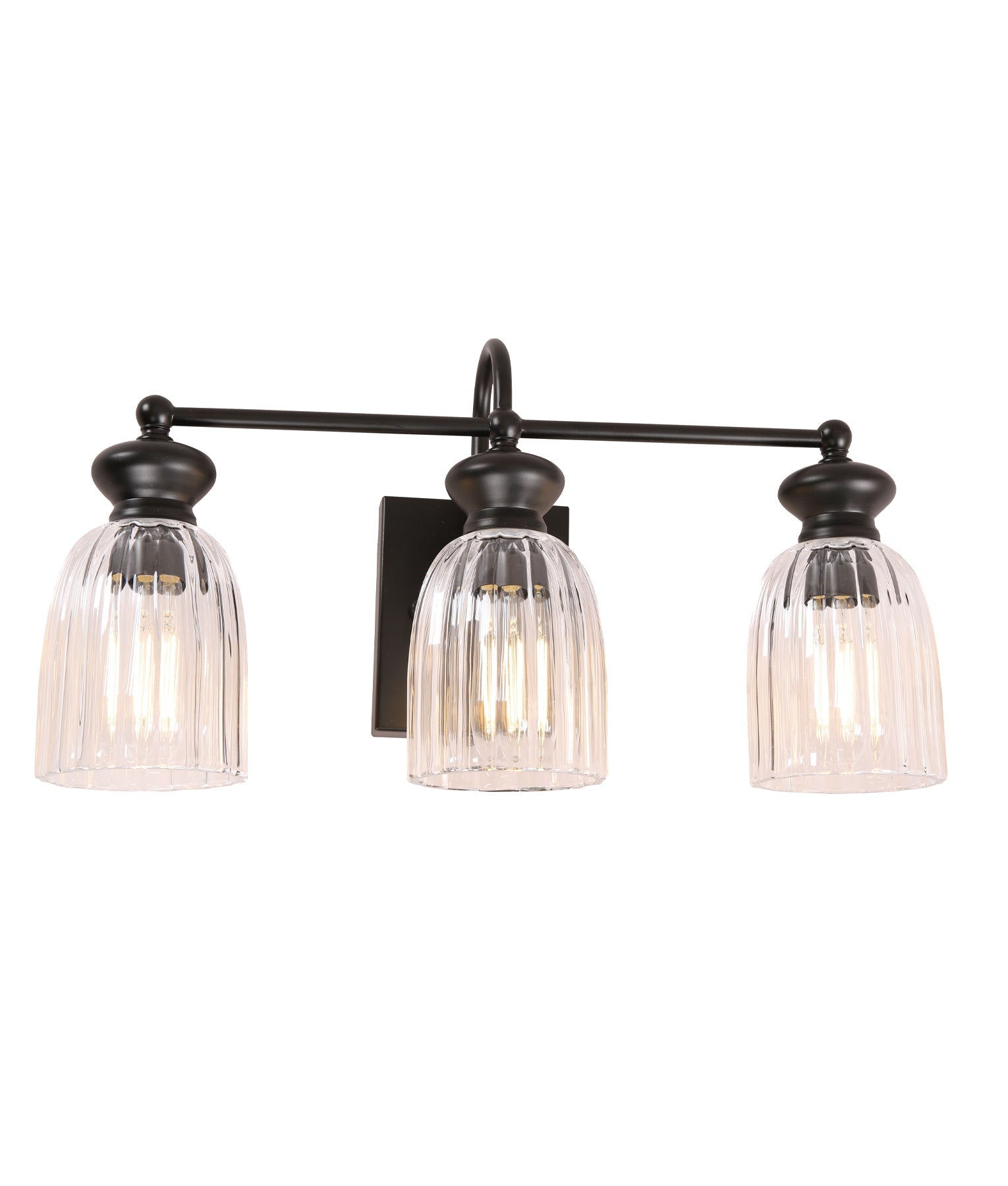 Sino: Interior Ellipse Triple Clear Glass Shade Wall Lights