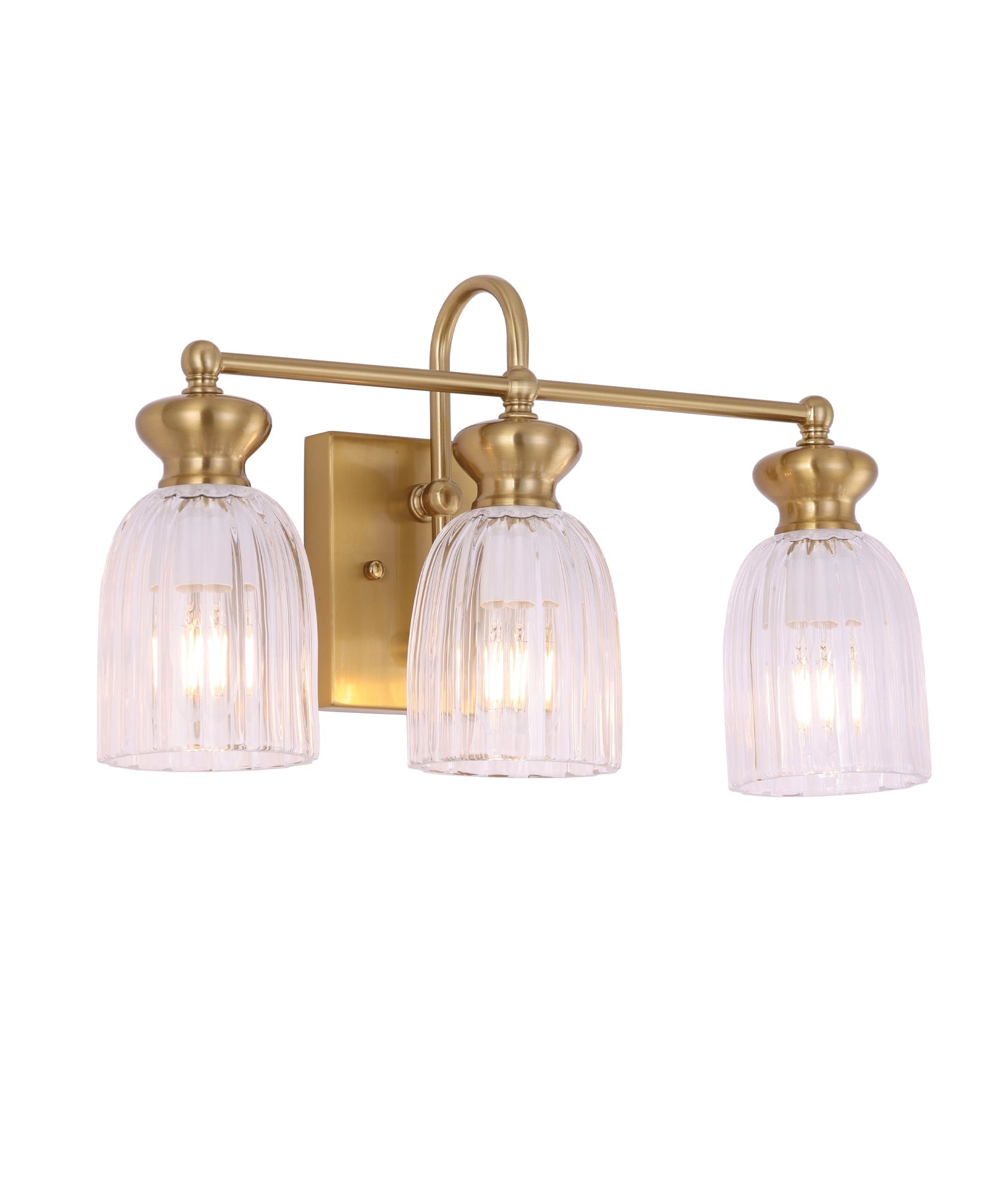 Sino: Interior Ellipse Triple Clear Glass Shade Wall Lights
