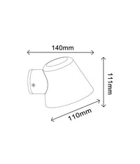 Thumbnail for SKOPA: Exterior Glass Diffuser Flat Top Cone Surface Mounted Wall Lights IP44