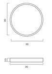 Sky 30 Black or White 24W CCT IP44 Dimmable Round Oyster