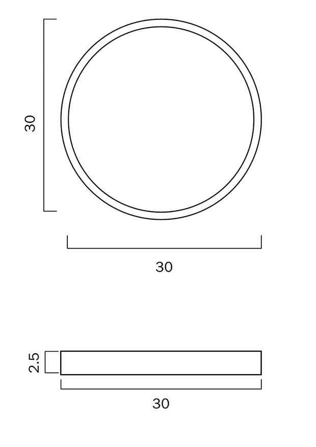 Sky 30 Black or White 24W CCT IP44 Dimmable Round Oyster