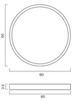Sky 60 Black or White 42W CCT IP44 Dimmable Round Oyster