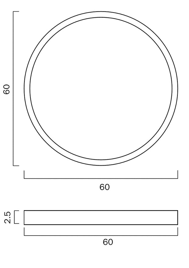 Sky 60 Black or White 42W CCT IP44 Dimmable Round Oyster