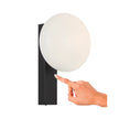 Skyla Opal Glass with Black, White or Antique Gold Touch Wall Light