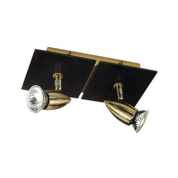 Den 2Lt 240V GU10 Walnut Spotlight