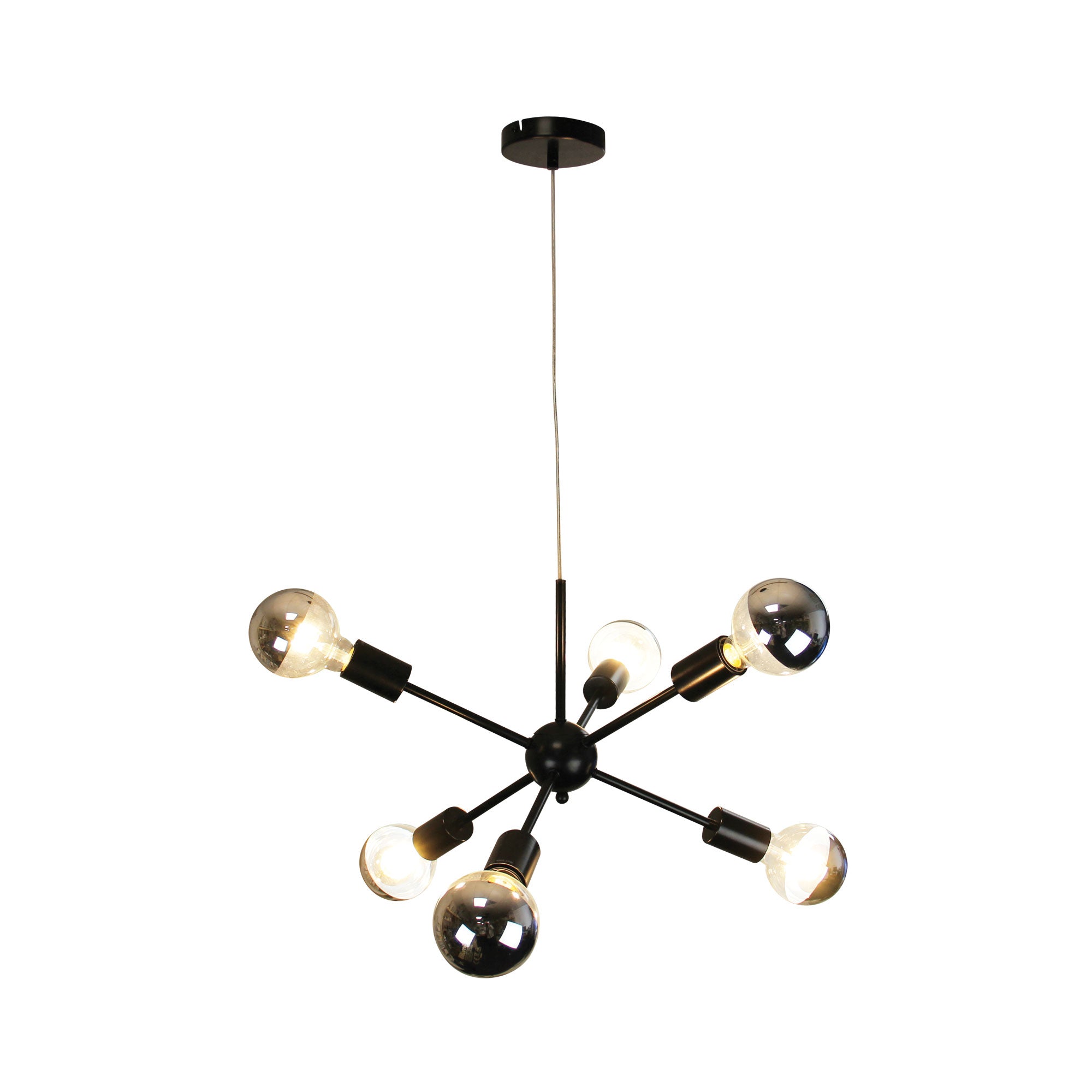 Sputnik.6 Black 6 Light Groovy Satellite Pendant