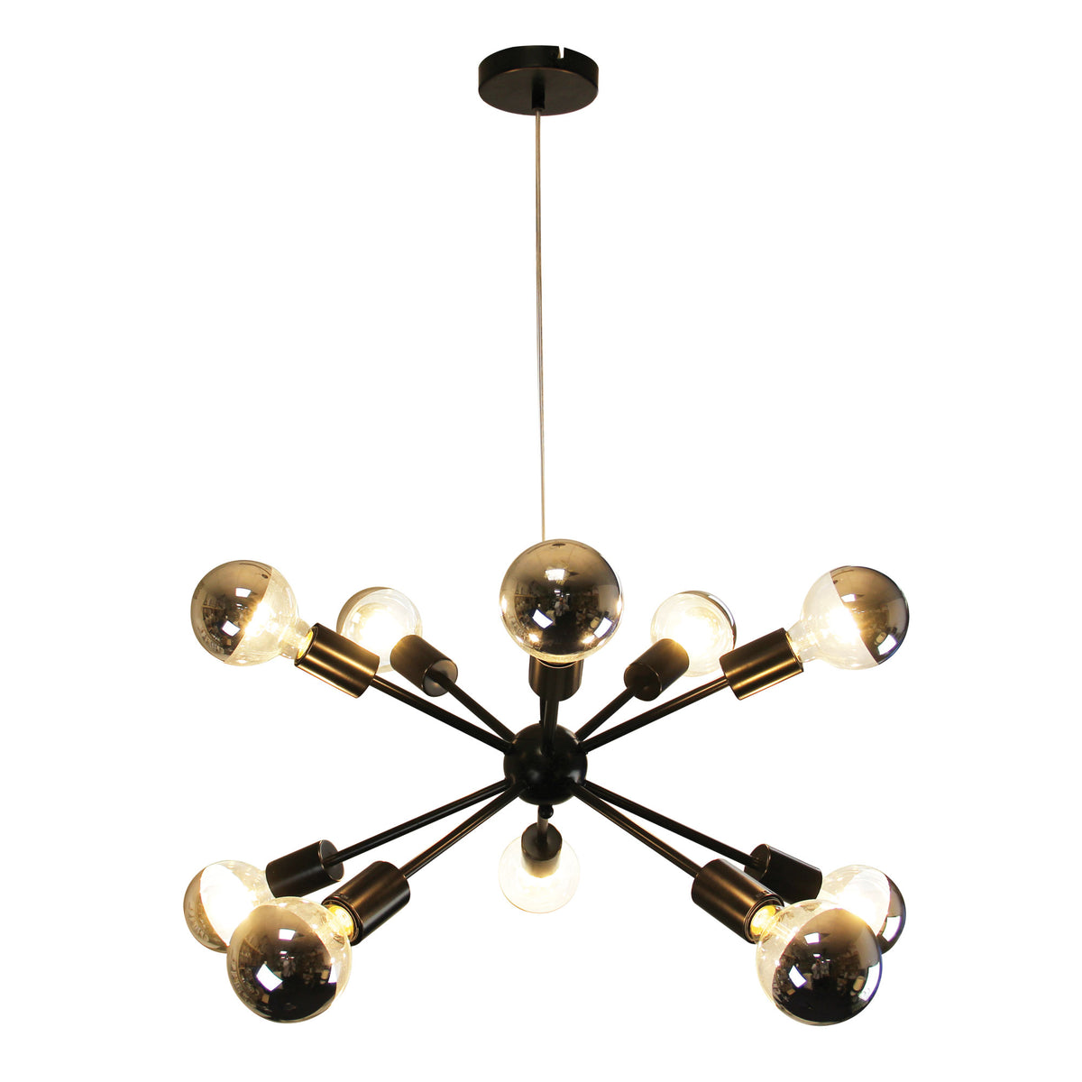 Sputnik 10 Black 10 Light Groovy Satellite Pendant
