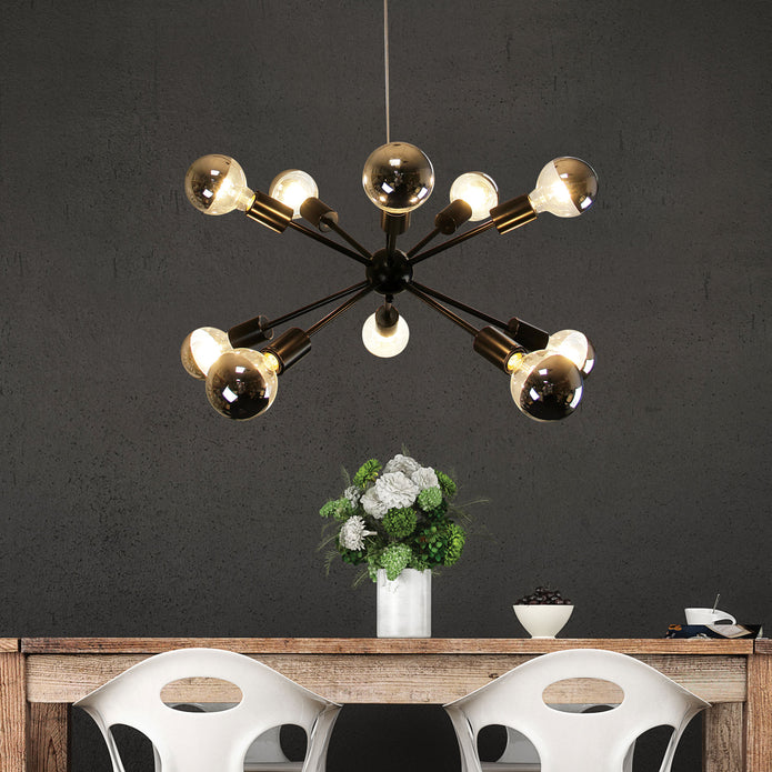 Sputnik 10 Black 10 Light Groovy Satellite Pendant
