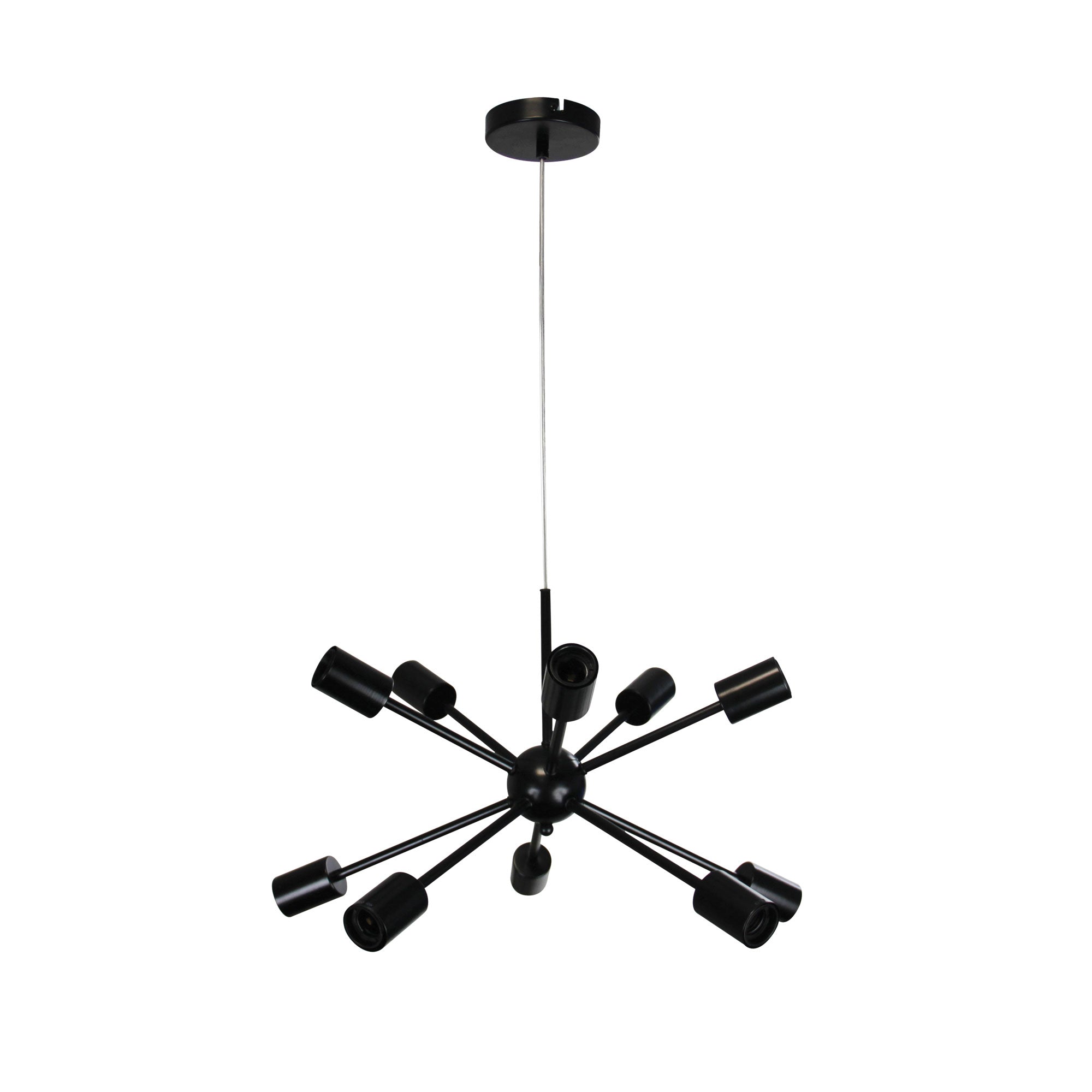 Sputnik.10 Black 10 Light Groovy Satellite Pendant