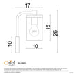 Raymont Black, Aged Brass & Glass E27 Wall Light
