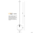 Marconi 25 Black & Ribbed Clear Glass 1 Light Pendant