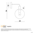 Legarno Black & Ribbed Opal Glass E27 Wall Light