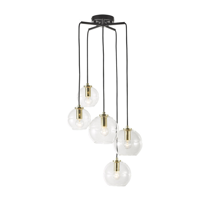 Reno 5 5 Light Clear Glass Pendant