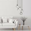 Reno 5 Black, Brass & Clear Glass 5 Light E14 Pendant