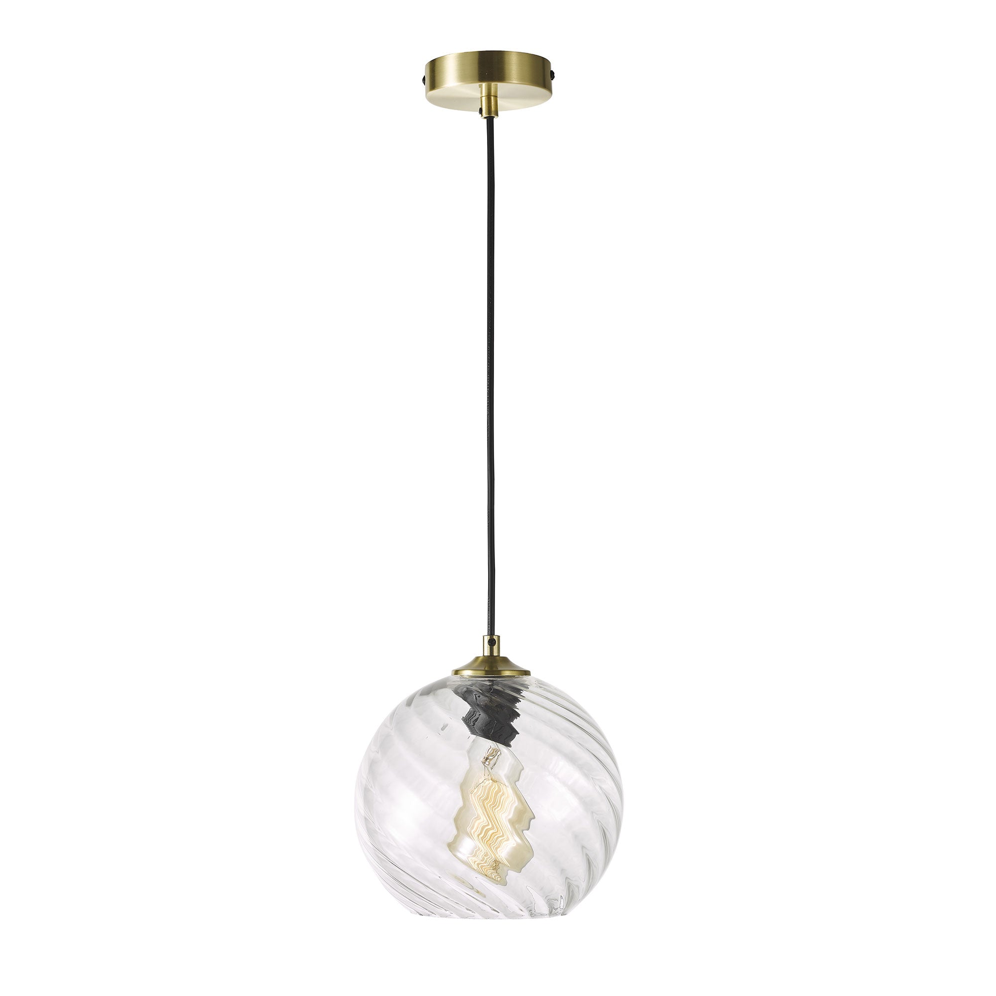 Twist 20 Single Clear Glass Pendant
