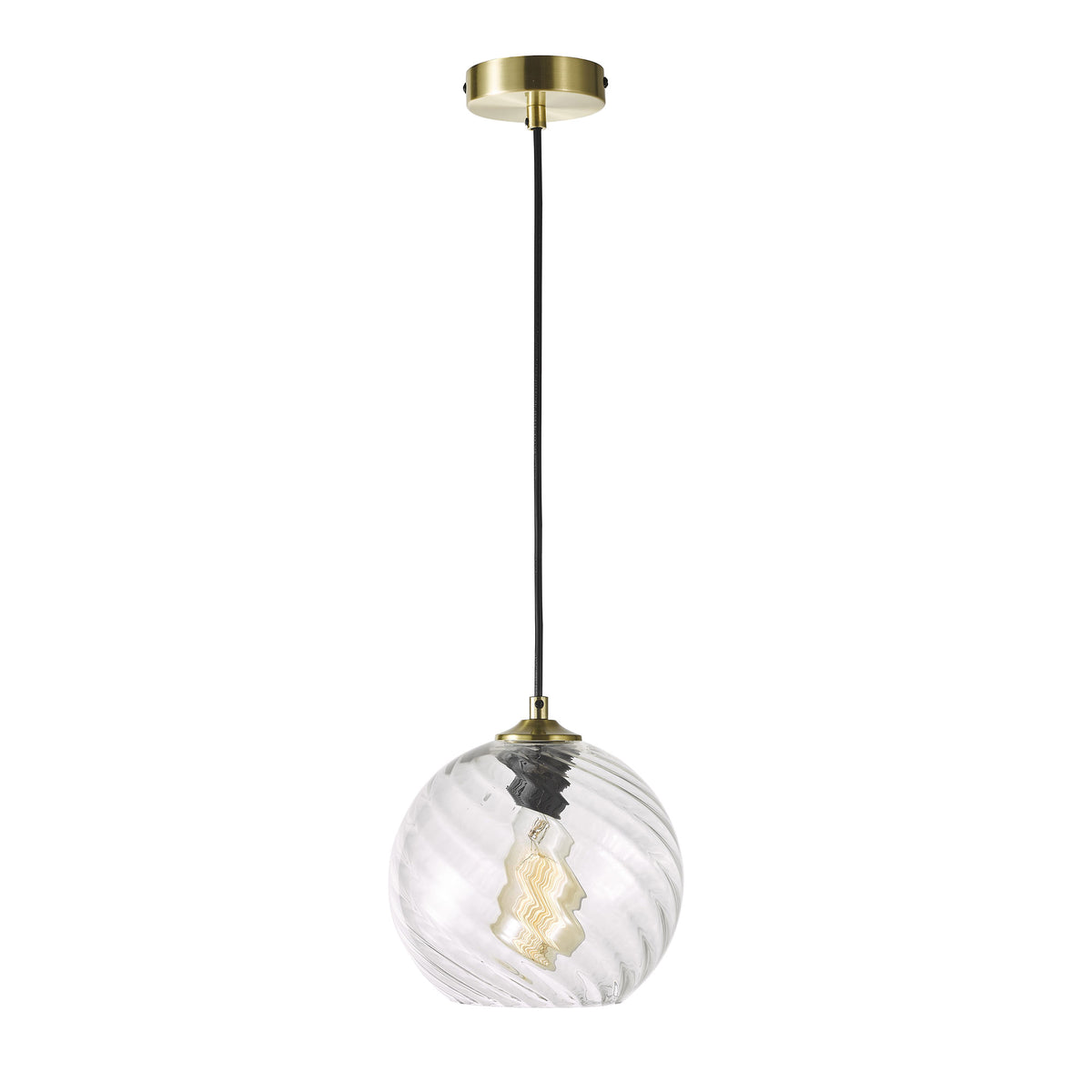 Twist 20 Single Clear Glass Pendant