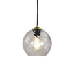 Twist 20 Brushed Brass & Clear Glass E27 Pendant