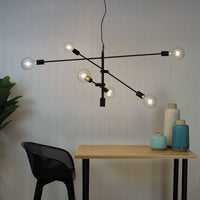 Thumbnail for Chelsea.120 Black 6 Light E27 Large Contemporary Pendant
