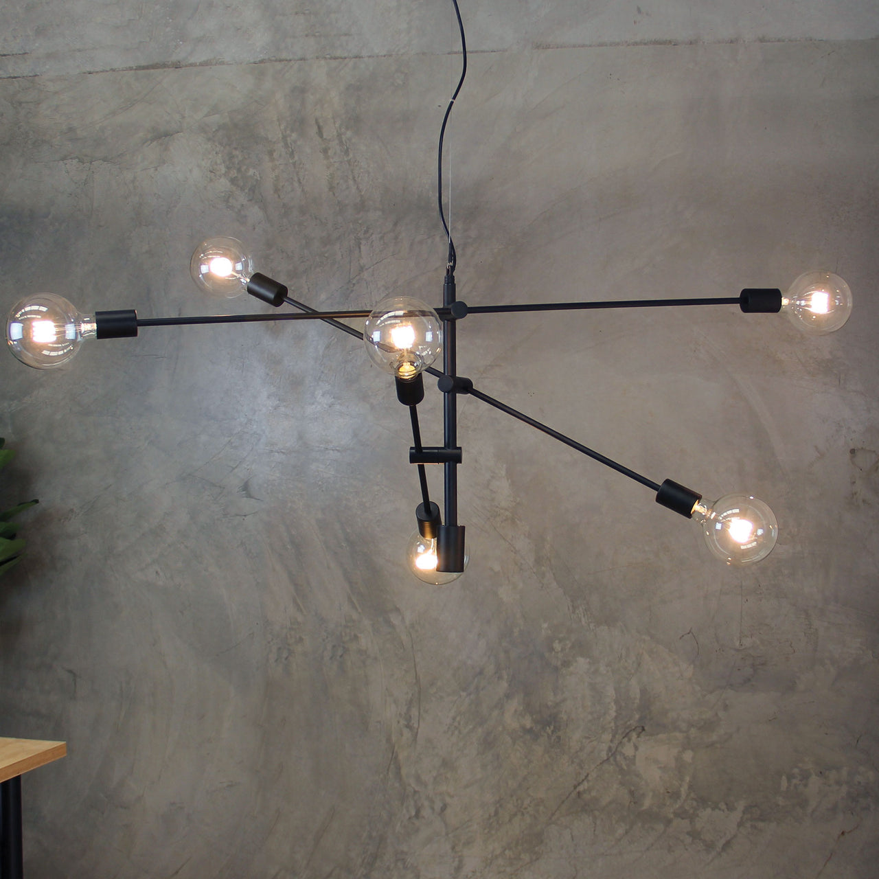 Chelsea.120 Black 6 Light E27 Large Contemporary Pendant