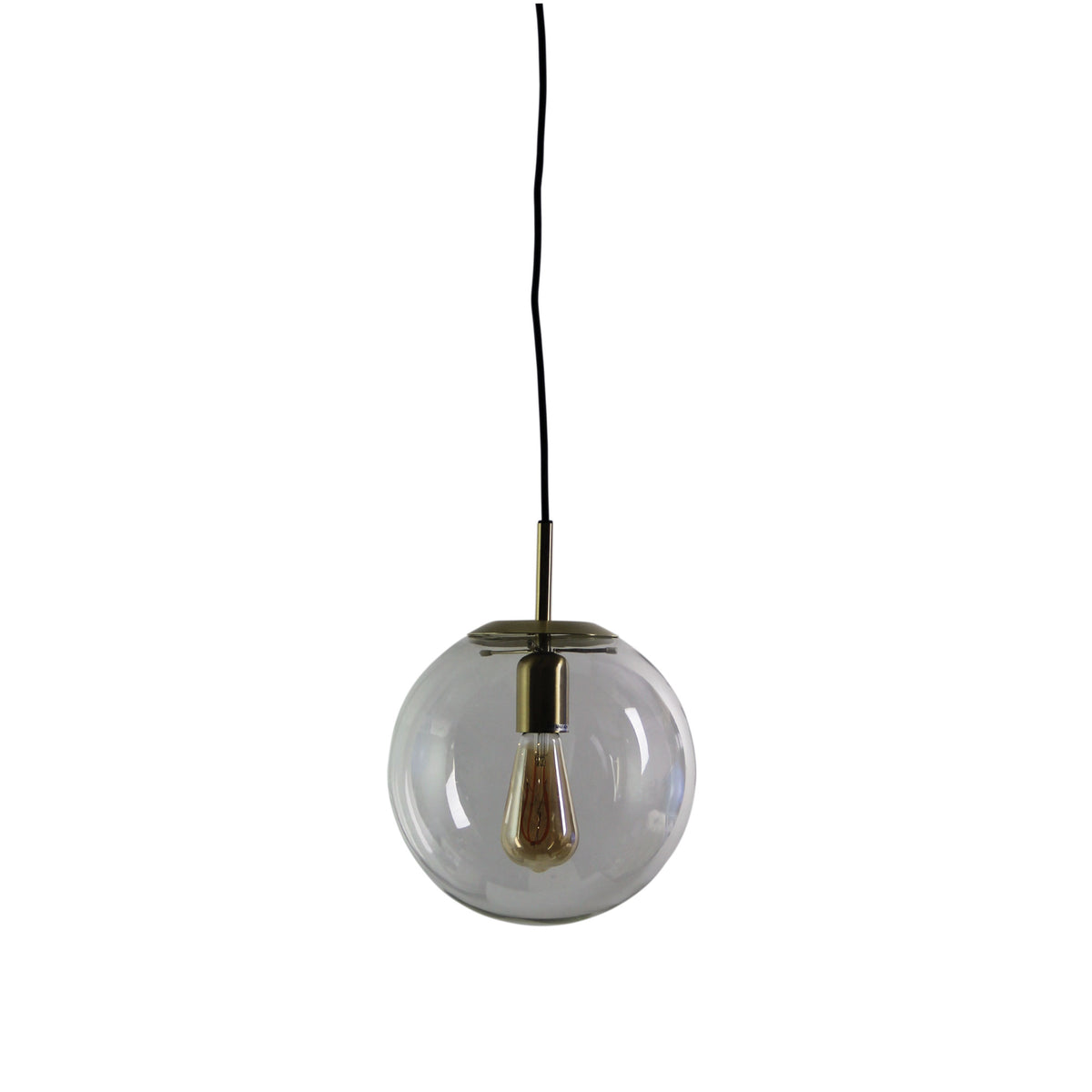 Newton 25 Brushed Brass And Clear Glass Pendant